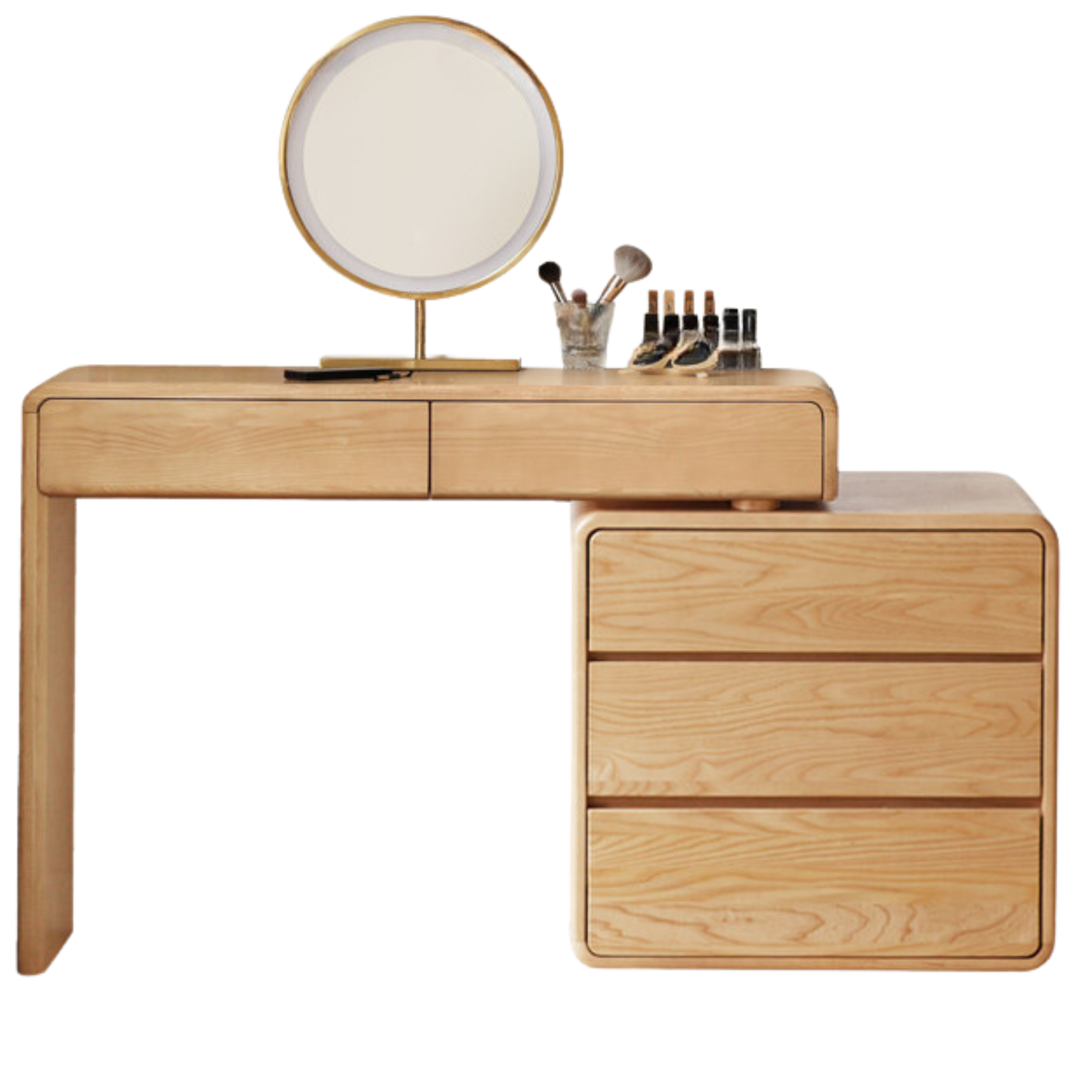 Ash Solid Wood Telescopic Dressing Table-USA