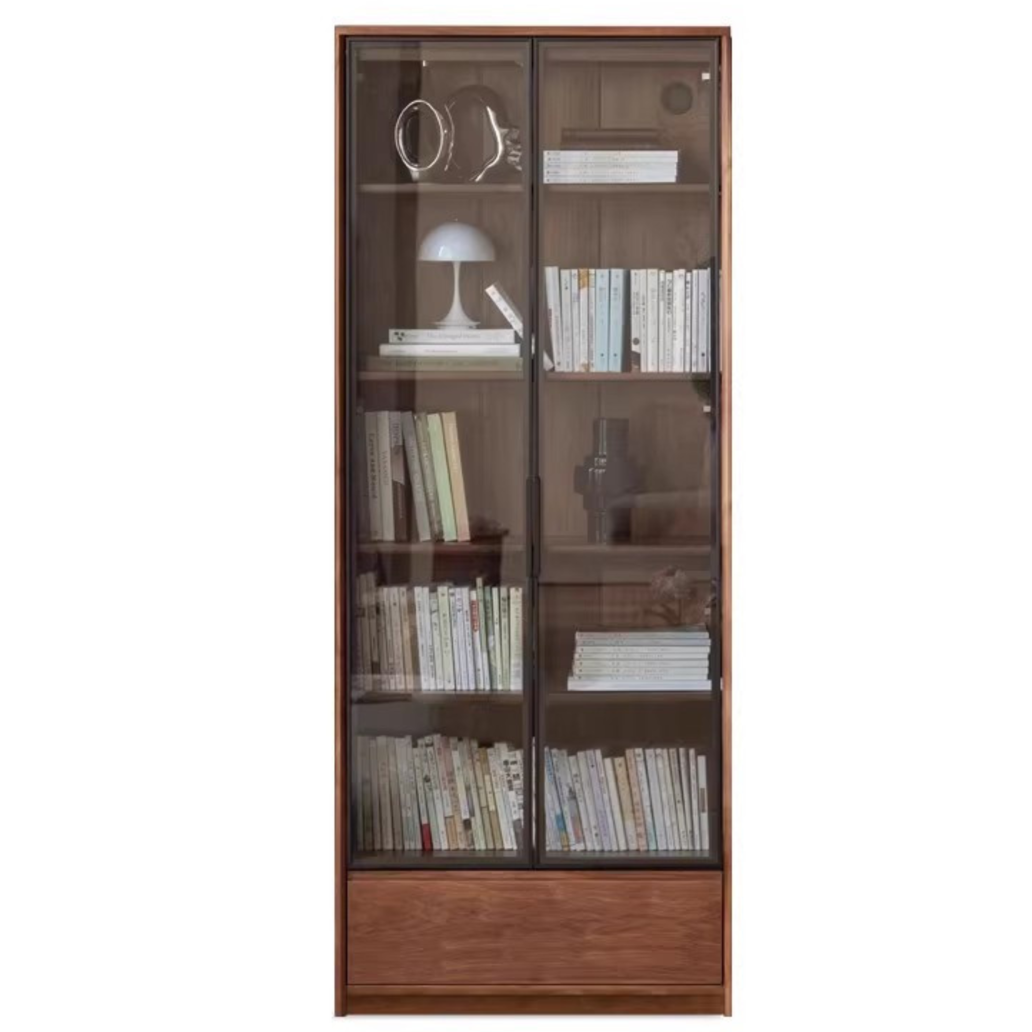 Black Walnut, Golden Sandalwood Solid Wood Bookshelf