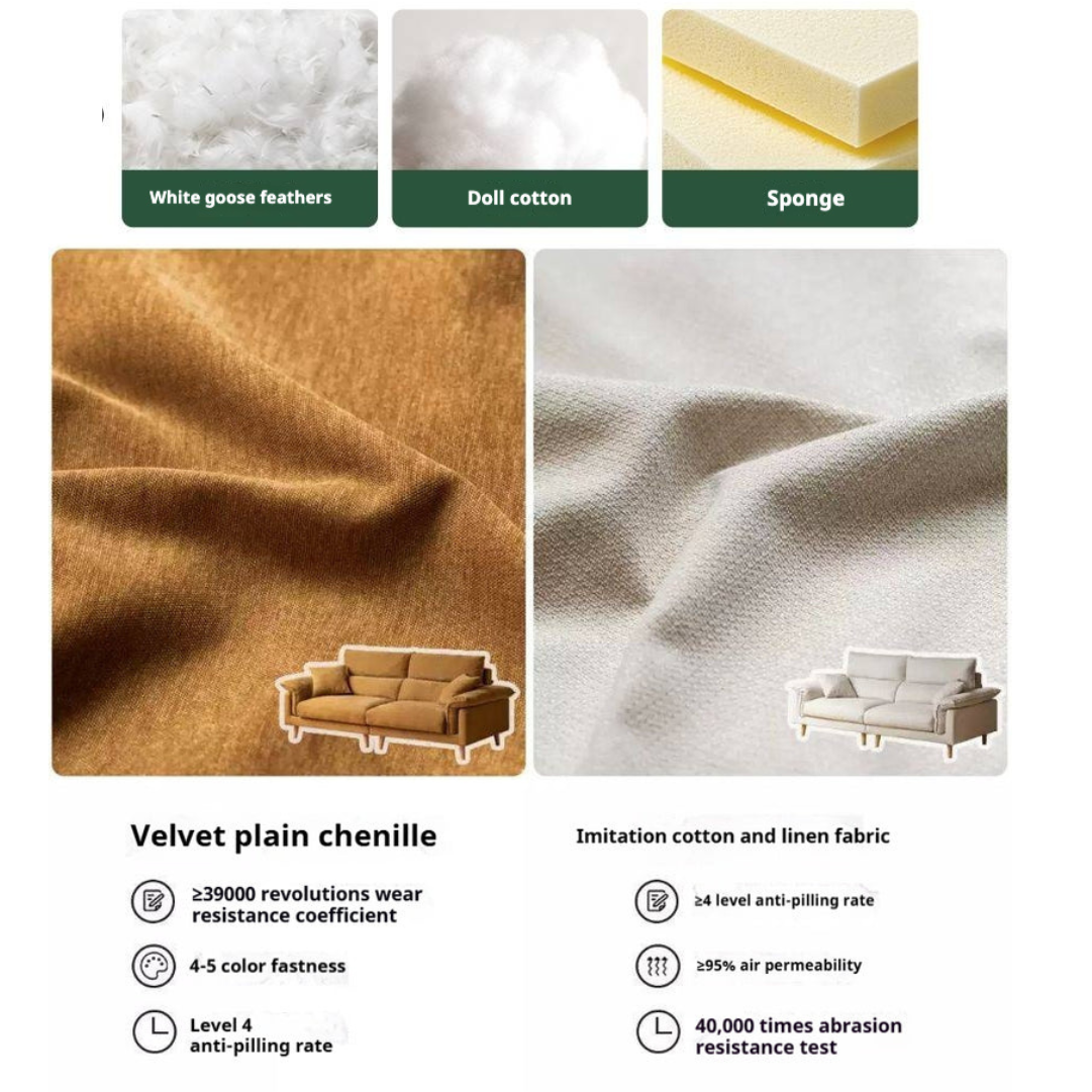 Fabric Sofa Simple High Backrest-