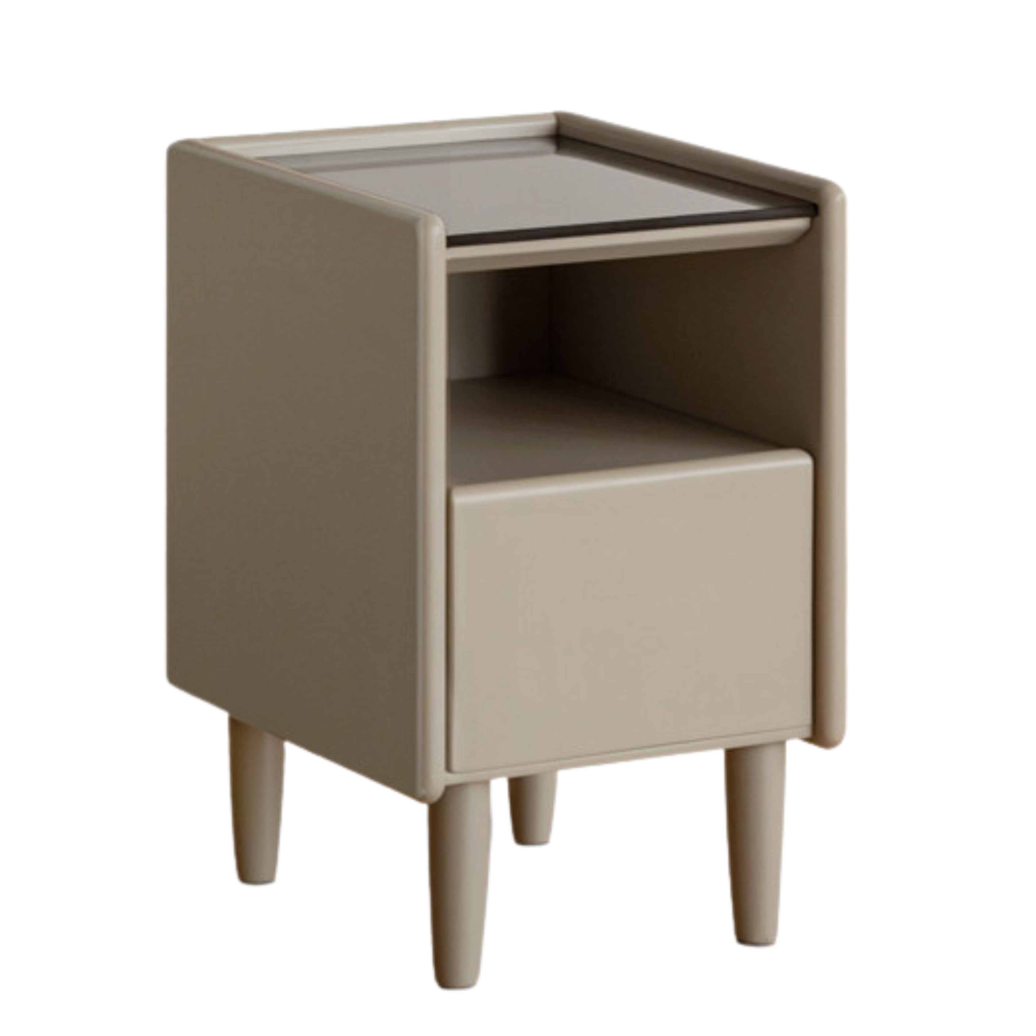 Ash, Cherry, Black walnut, Poplar, Solid Rubberwood Modern Nightstand.