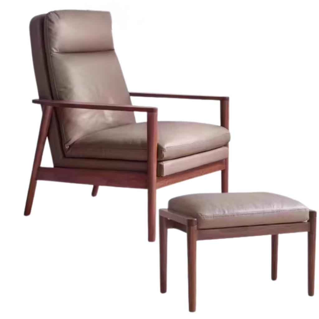 Black Walnut Solid Wood Fabric Sofa Chair