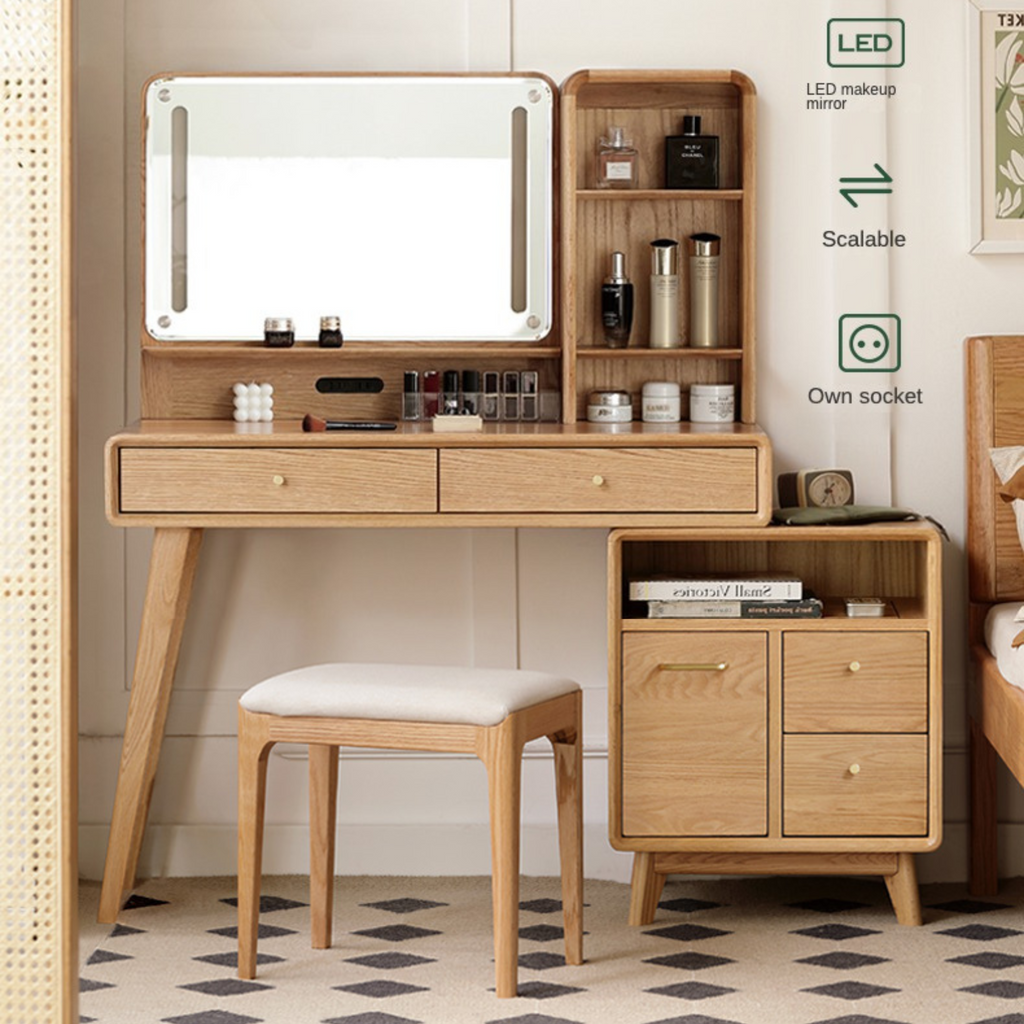 Oak solid wood Dressing Table Telescopic -USA