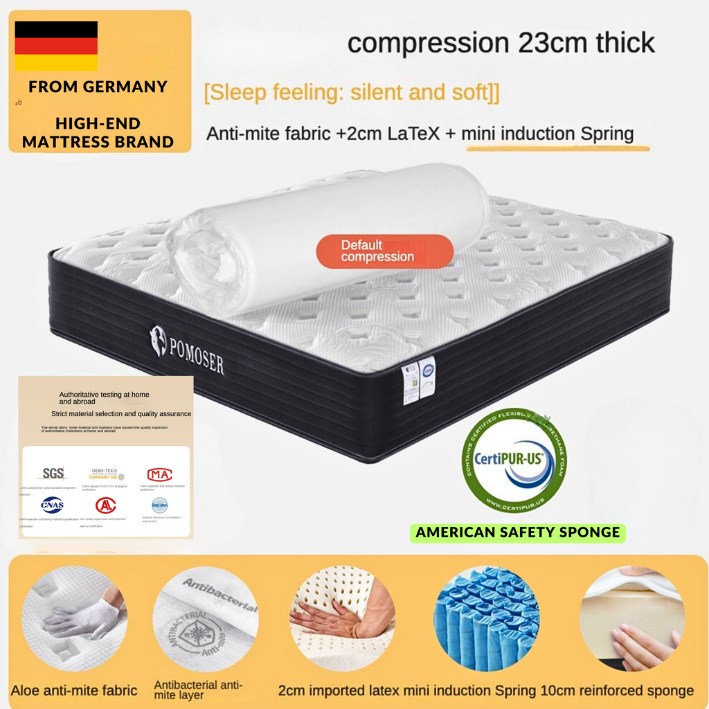 Independent Spring Soft Cushion, Compressed Thick Memory Foam, Simmons Latex Mattress 23cm