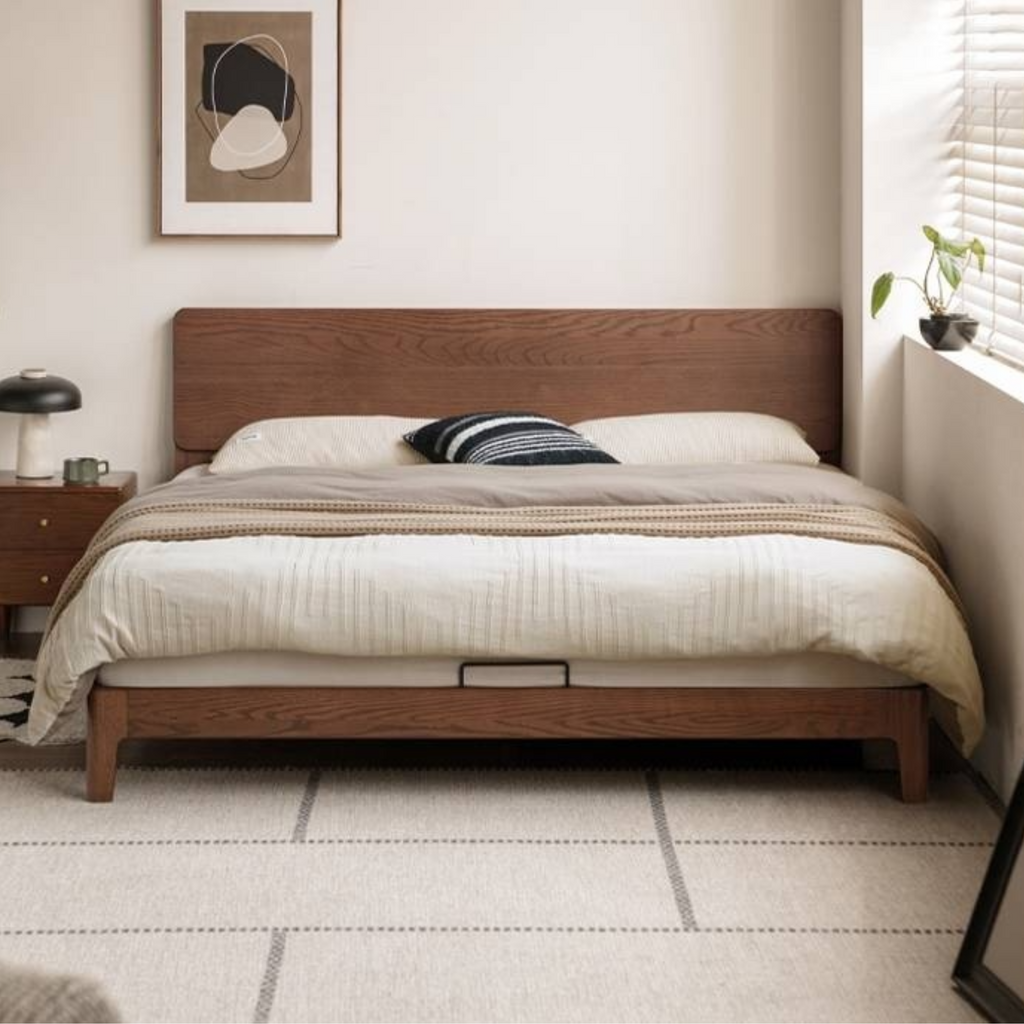 Oak Solid Wood Bed Modern