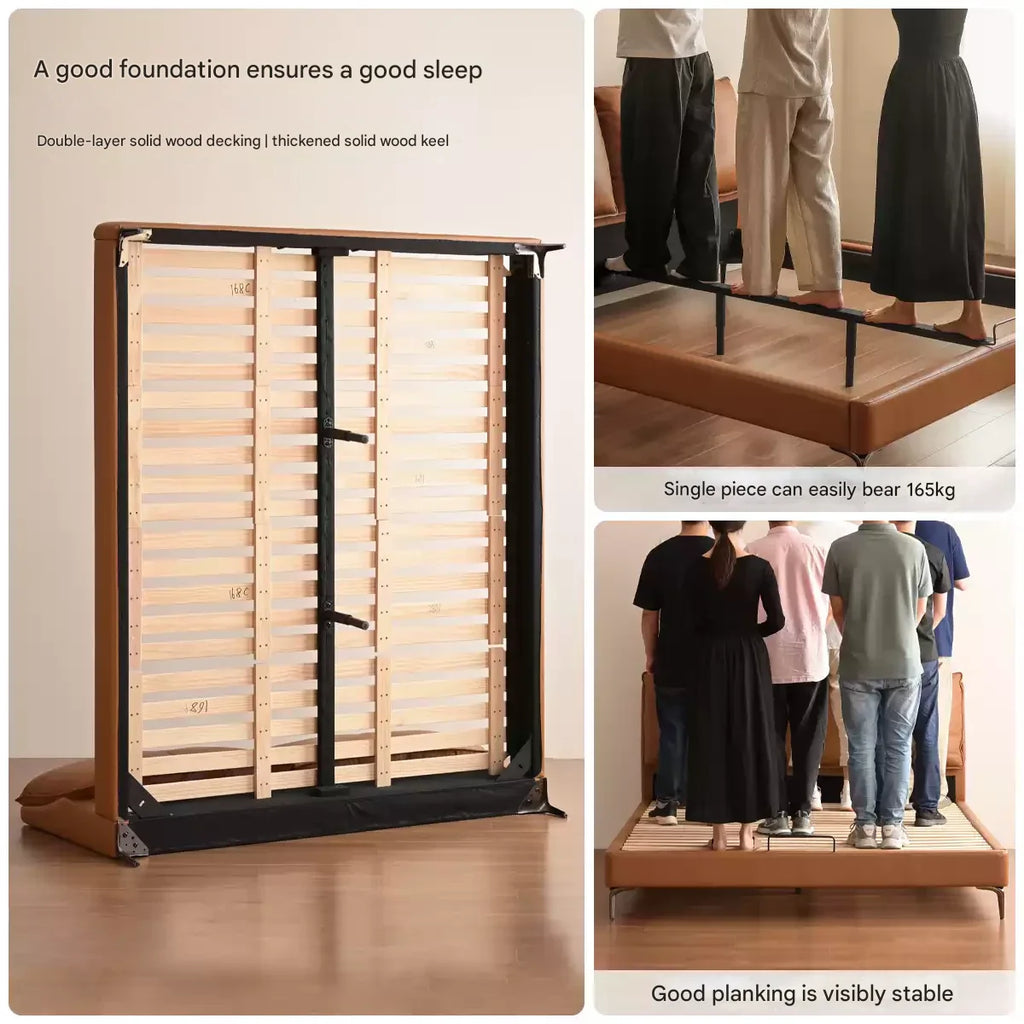 Leather Light Luxury Soft Leaning Bed