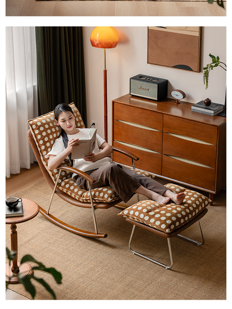 Fabric medieval style rocking chair