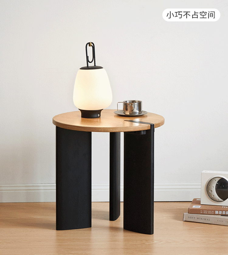 Poplar Solid Wood Wabi-Sabi Style Creative Round Coffee Table