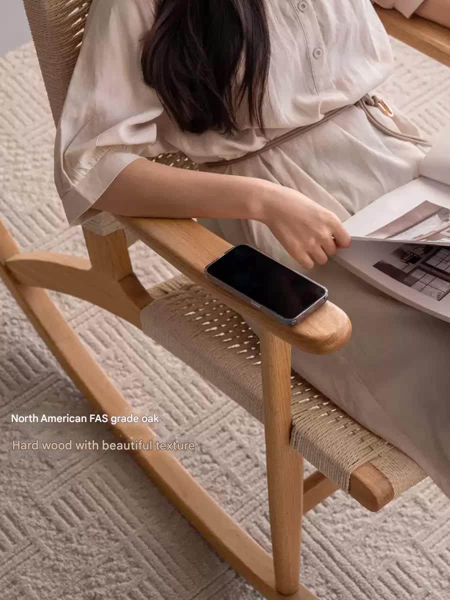 Oak Solid Wood Modern Rocking Chair