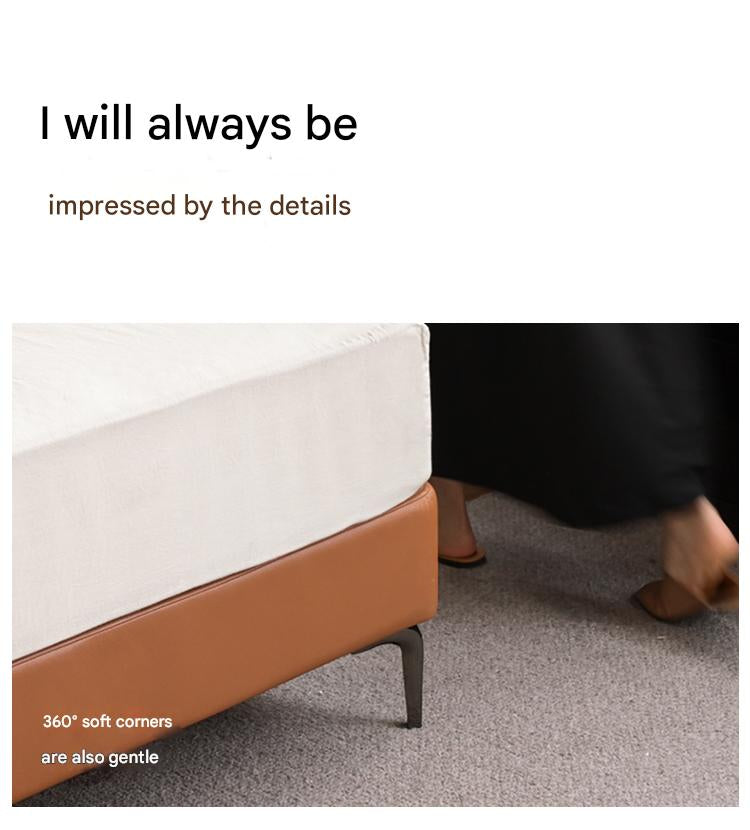 Leather Light Luxury Soft Leaning Bed