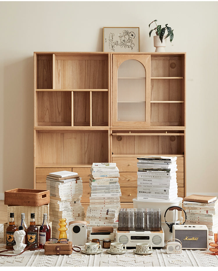 Oak Solid Wood Modern Free Combination Bookshelf