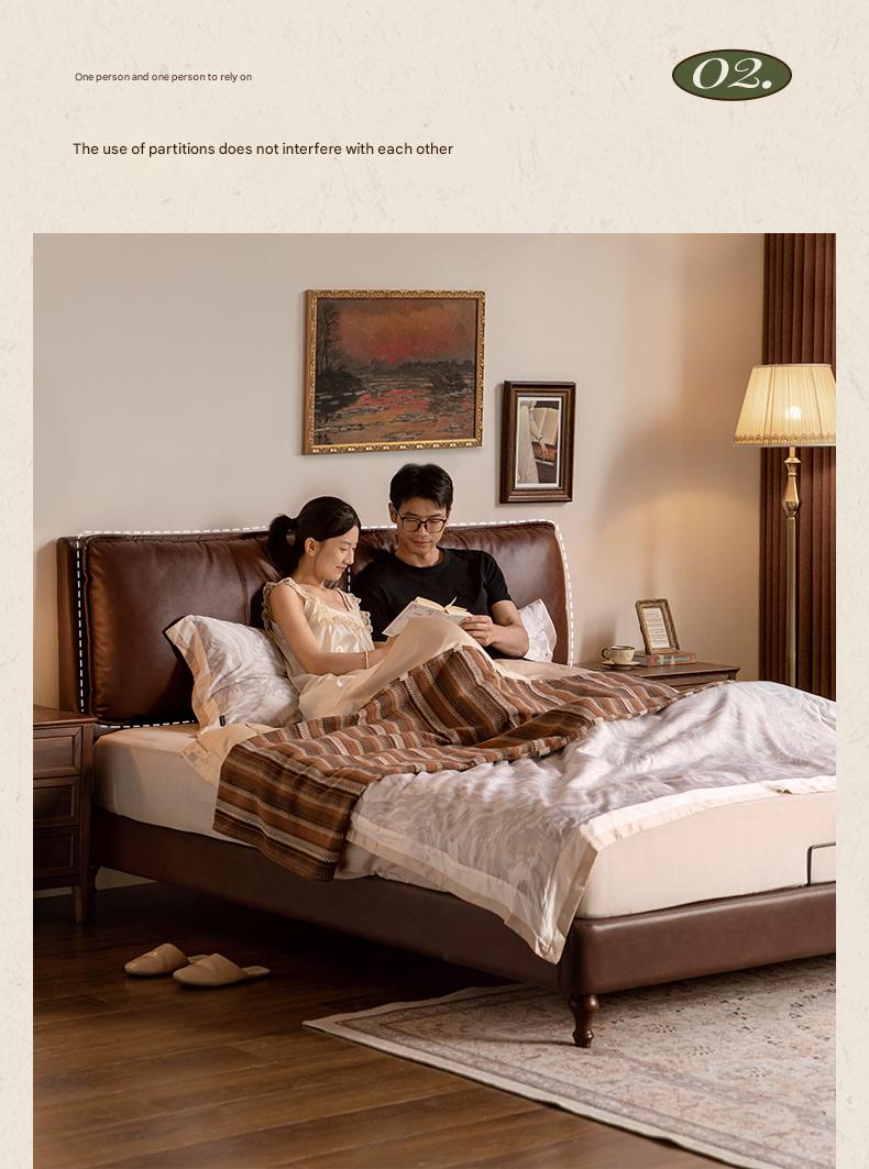 Leather Art Light Luxury Leather Bed