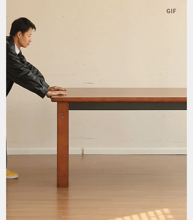 Poplar Solid Wood Bauhaus Retro Antique Style Dining Table