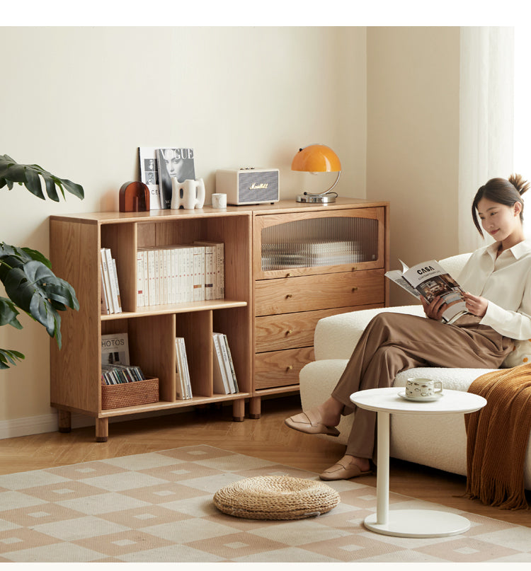 Oak Solid Wood Modern Free Combination Bookshelf