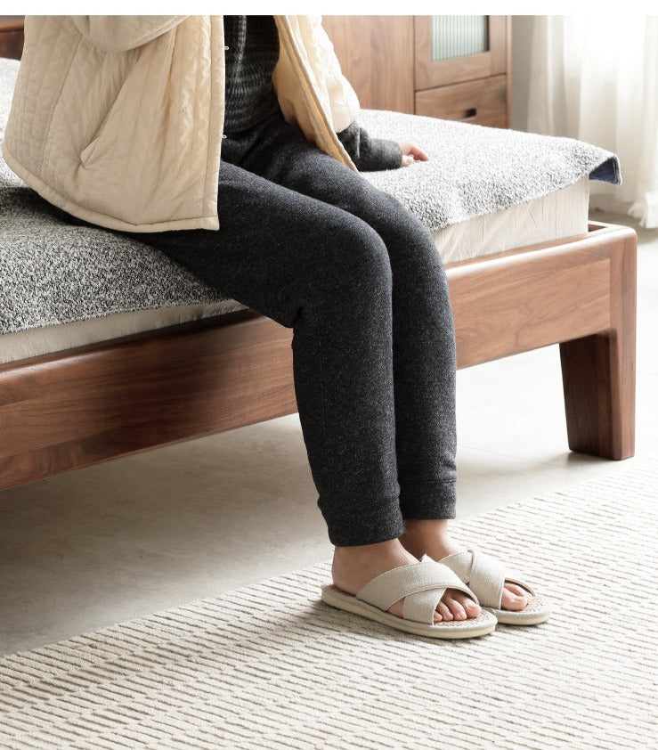 Black Walnut Solid wood bed Nordic modern