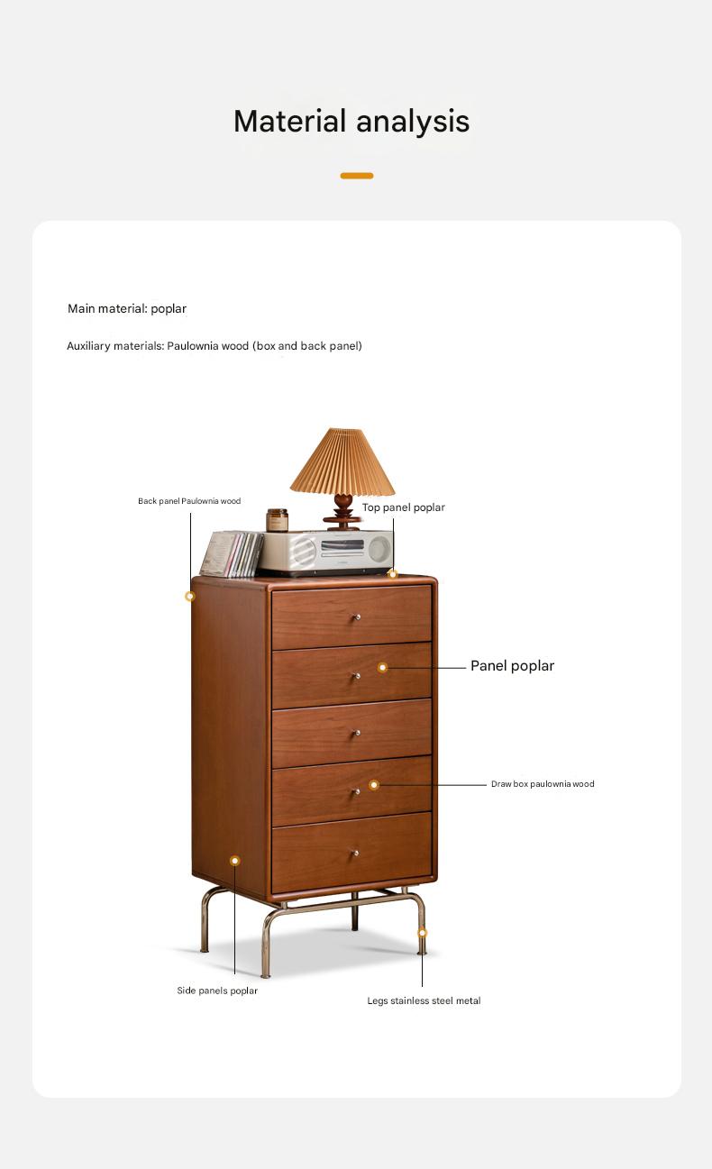 Poplar Solid Wood Ancient Style Wall Drawer Cabinet