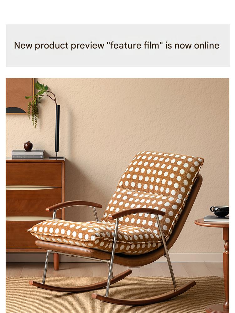 Fabric medieval style rocking chair