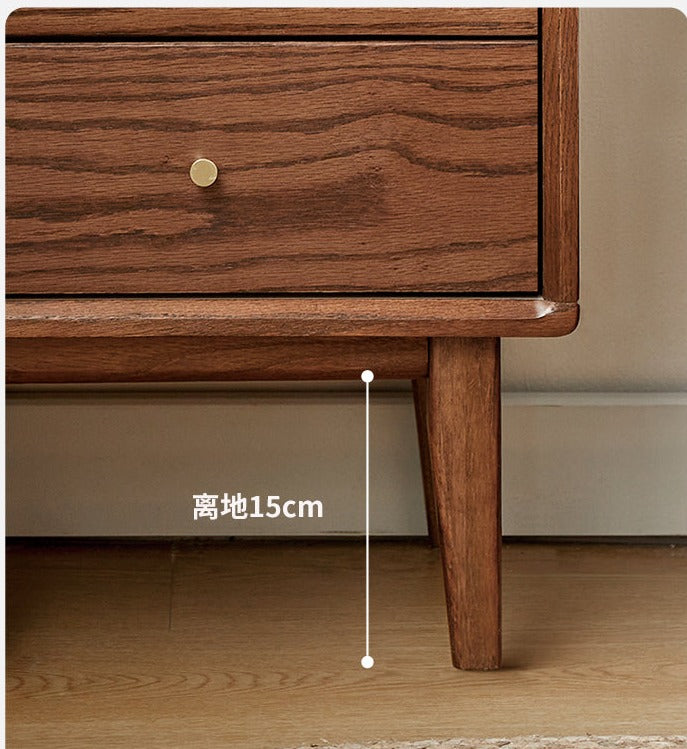 Oak Solid Wood walnut color Nightstand