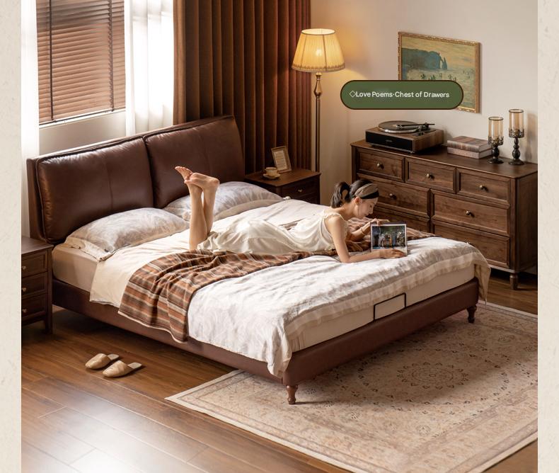 Leather Art Light Luxury Leather Bed