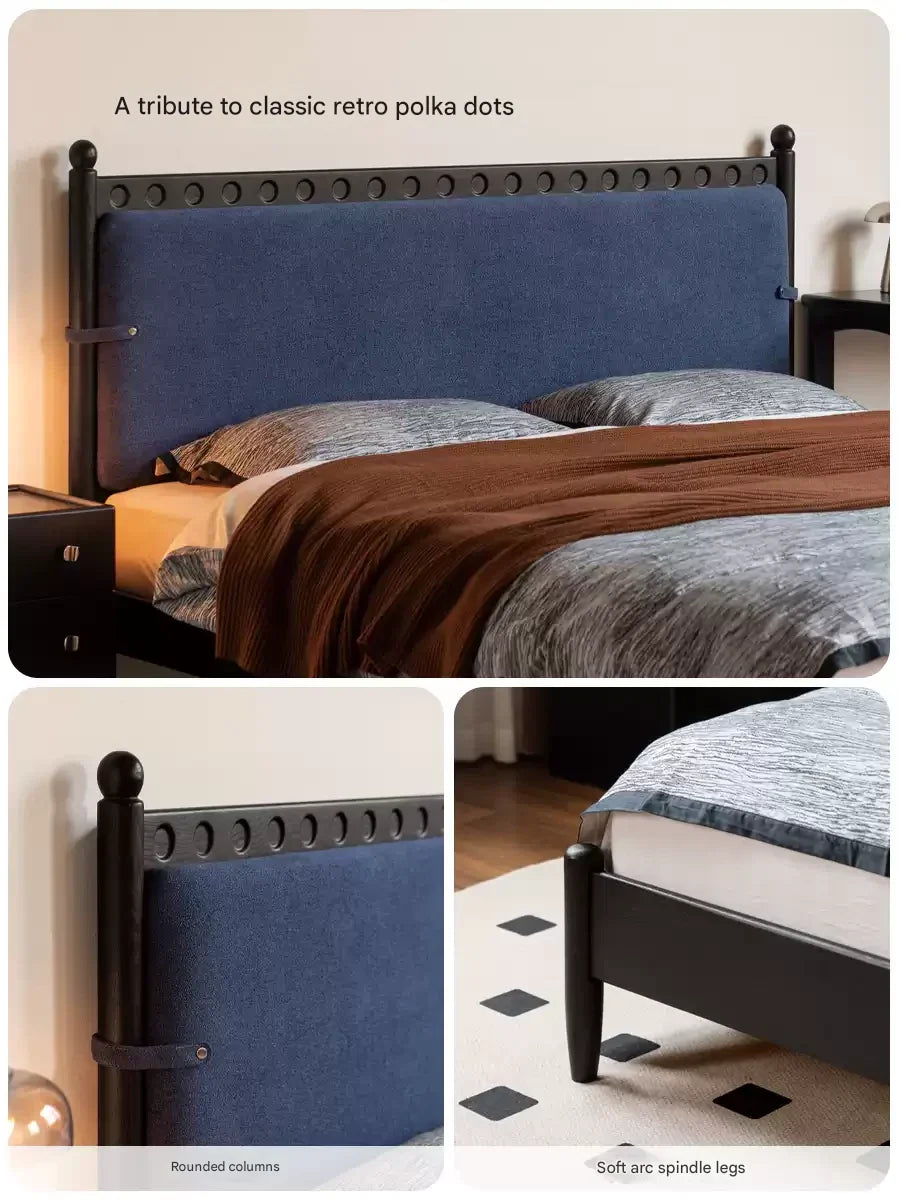 Ash Solid Wood Bauhaus Soft Leaning Antique Style Bed