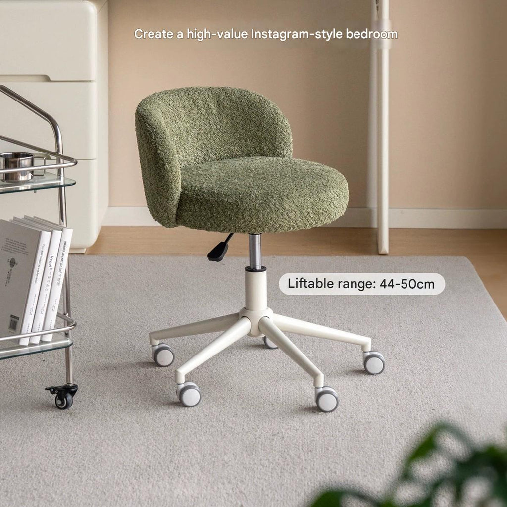 Eco-Leather, Imitation Sheepskin Makeup Stool