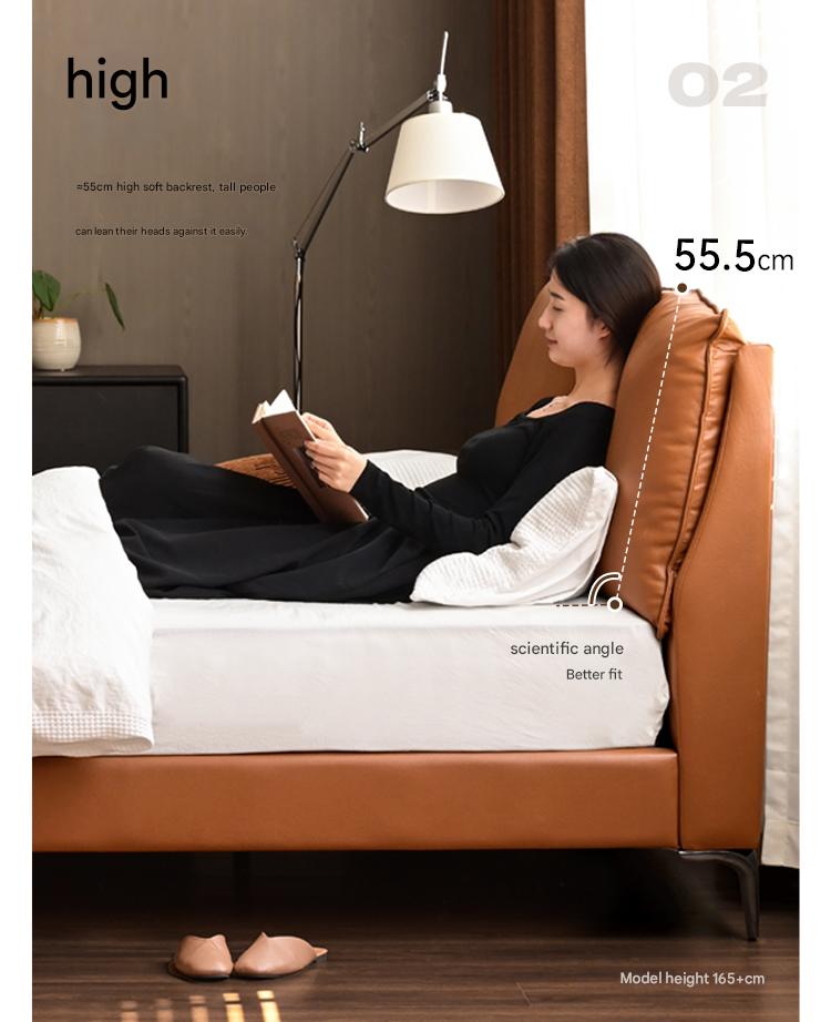 Leather Light Luxury Soft Leaning Bed