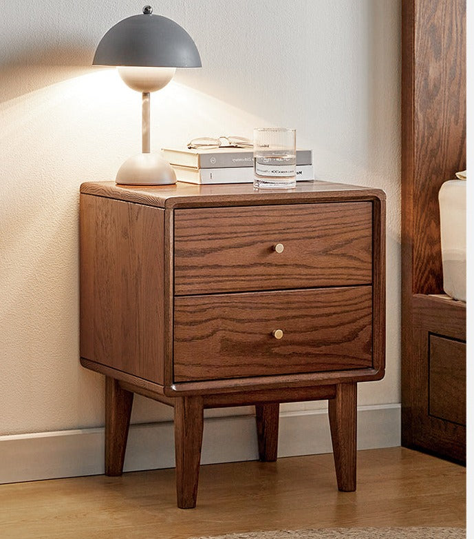 Oak Solid Wood walnut color Nightstand