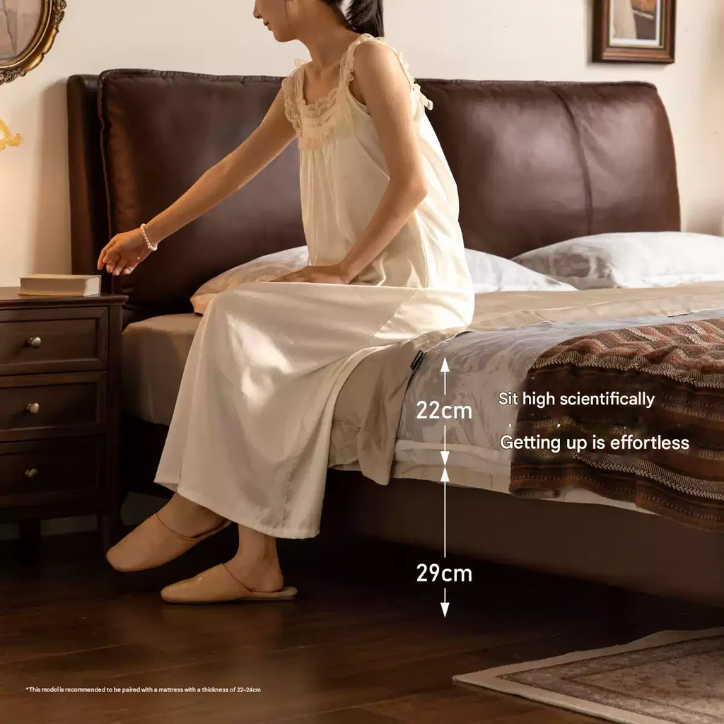 Leather Art Light Luxury Leather Bed