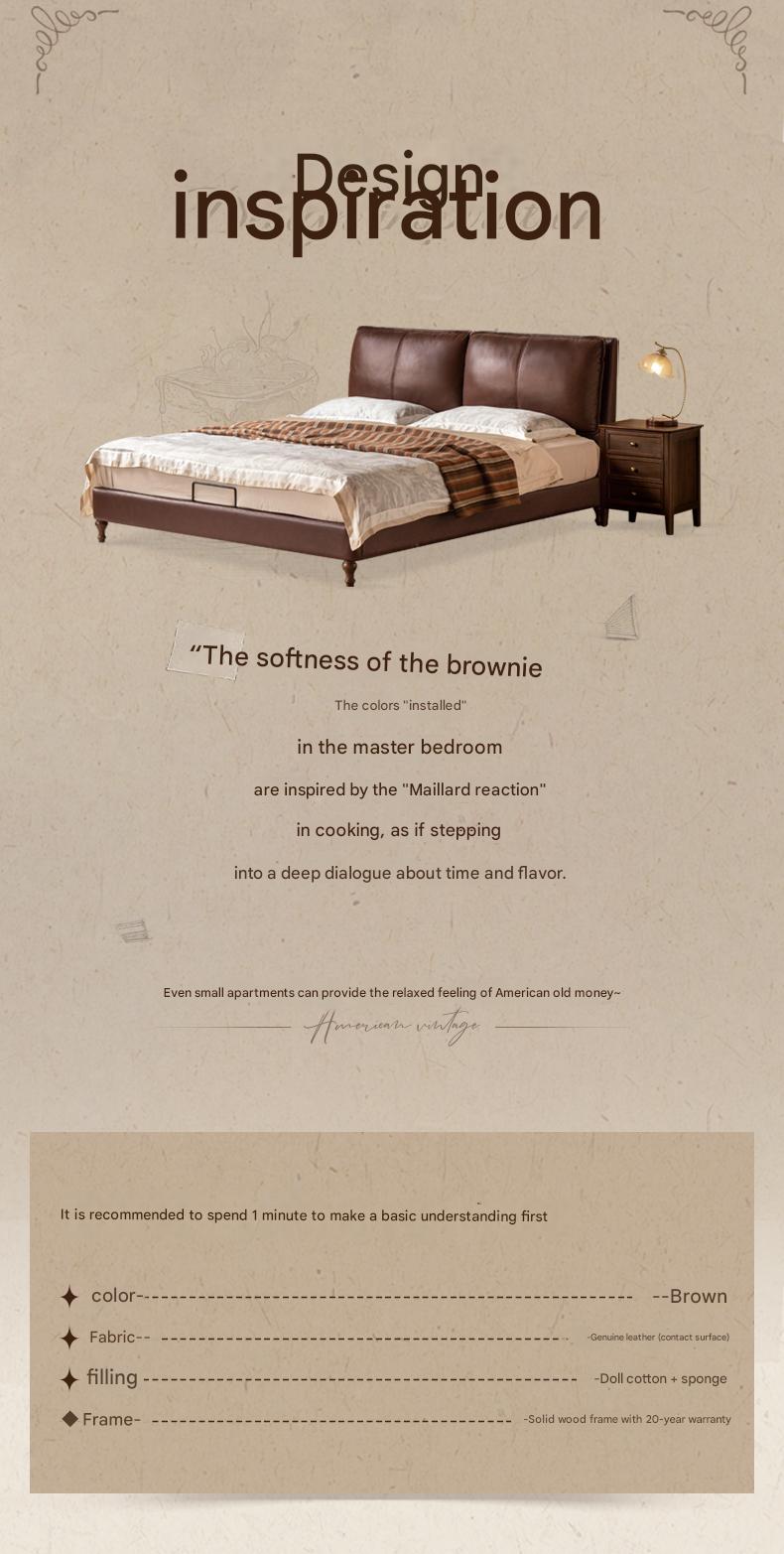 Leather Art Light Luxury Leather Bed