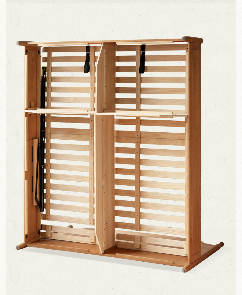 Cherry solid wood French retro storage bed