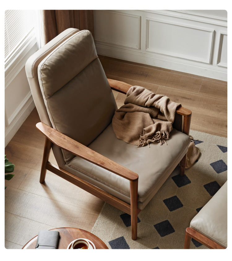 Black Walnut Solid Wood Fabric Sofa Chair