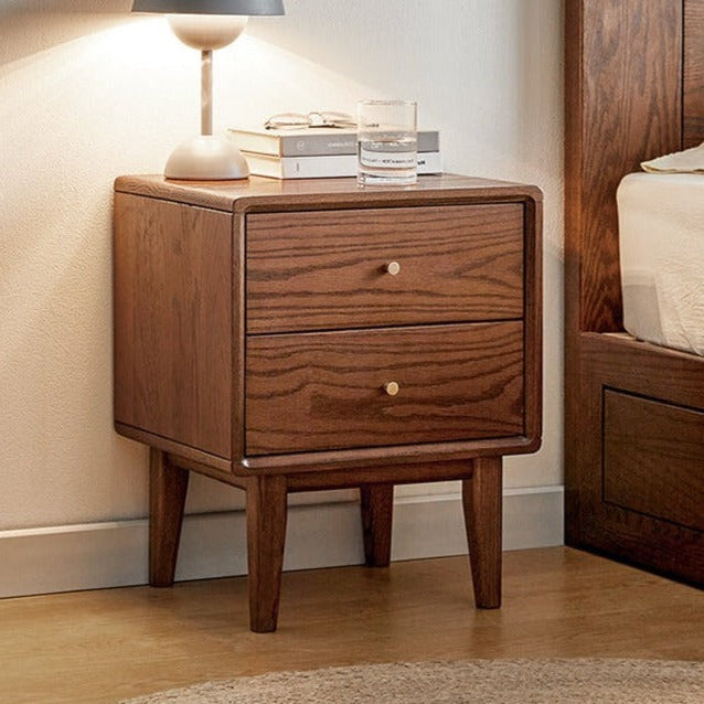 Oak Solid Wood walnut color Nightstand