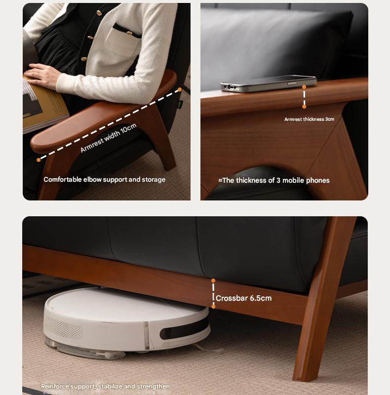 Beech, Oak Solid Wood Foldable Dual Ancient Style Sofa Bed.