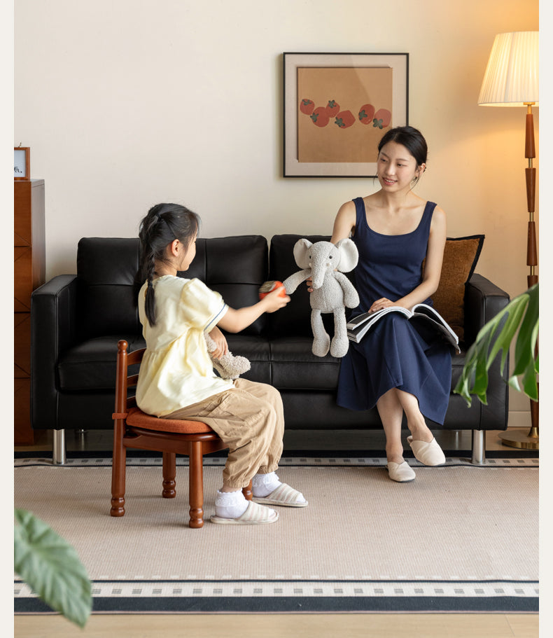 Beech Solid Wood Backrest Chair Medieval Style Soft Padded Chair