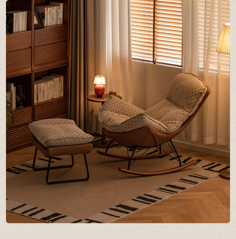 Fabric Rocking Retro Lazy Eggshell Chair