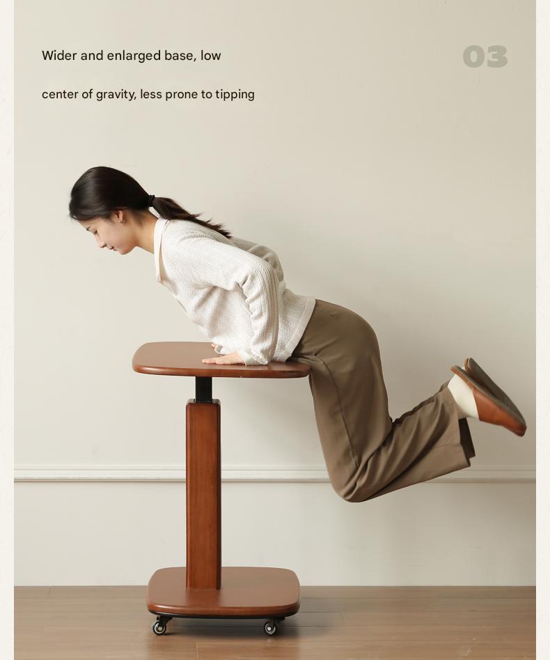 Poplar Solid Wood Mobile Ancient Style Table