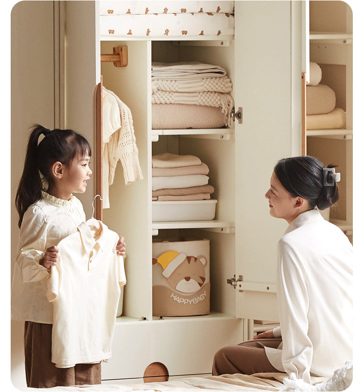 Solid Rubberwood, Beech Solid Wood Children's Wardrobe