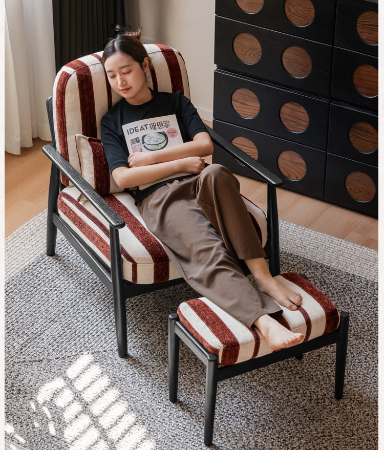 Oak Solid Wood French Retro Single Chair