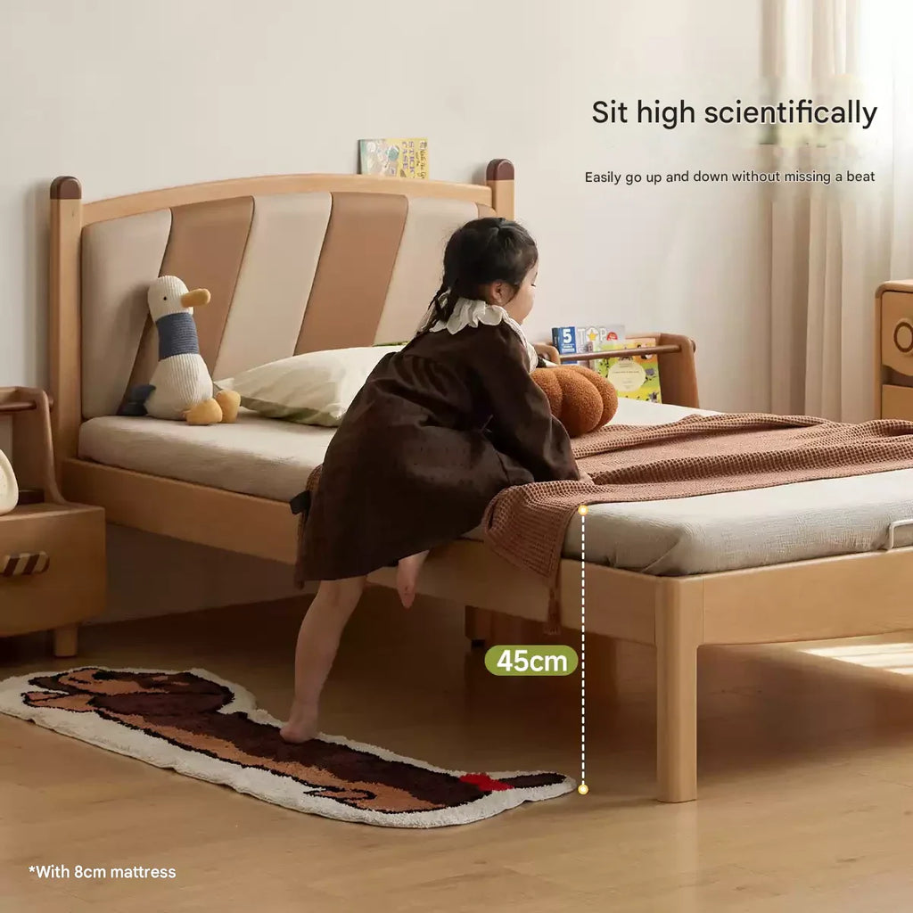 Beech Solid Wood Children's Modern Simple Single Bed