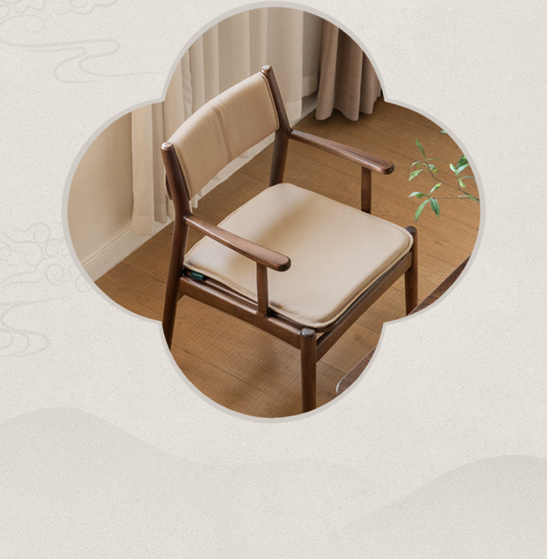 Golden Sandalwood Solid Wood Dining Soft Chair