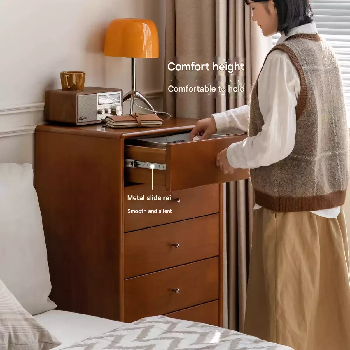 Poplar Solid Wood Ancient Style Wall Drawer Cabinet