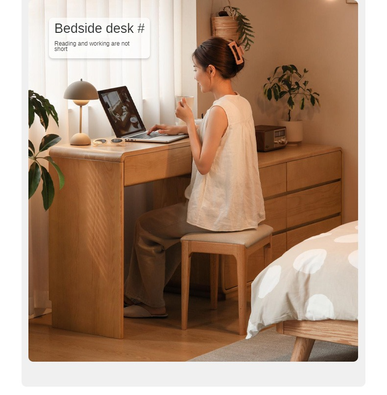 Ash Solid Wood Telescopic Dressing Table-USA