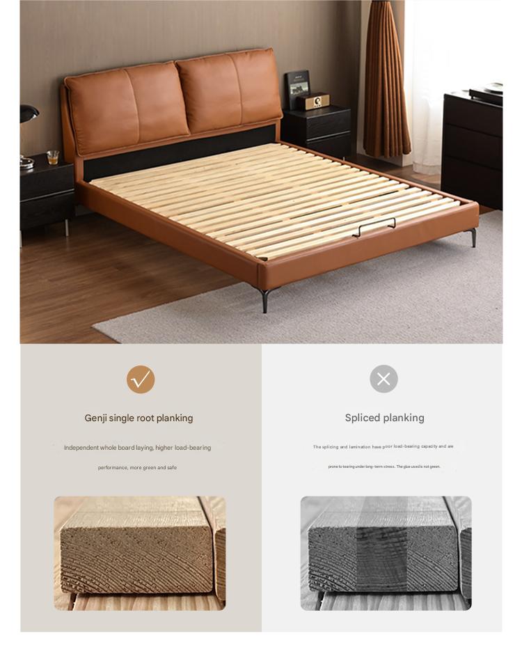 Leather Light Luxury Soft Leaning Bed