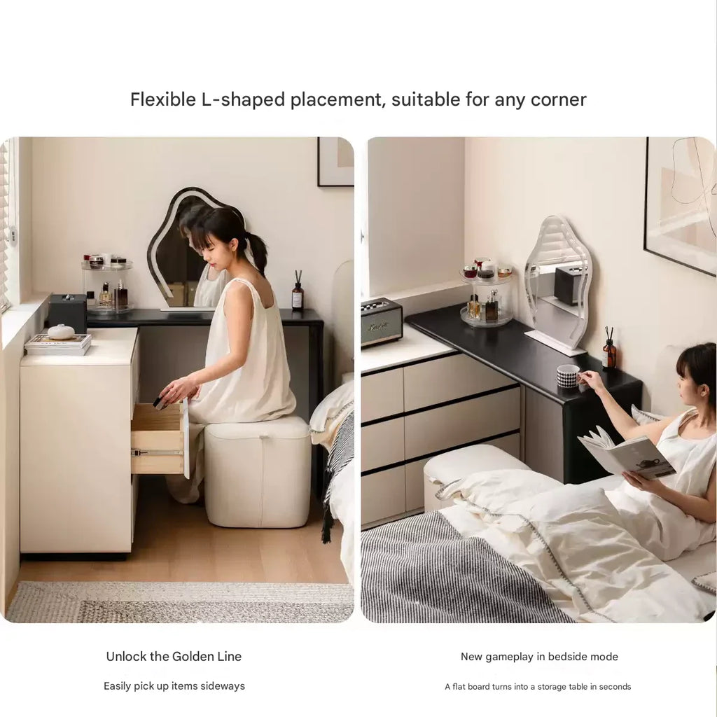 Solid Rubberwood Rotating Modern Dressing Table.