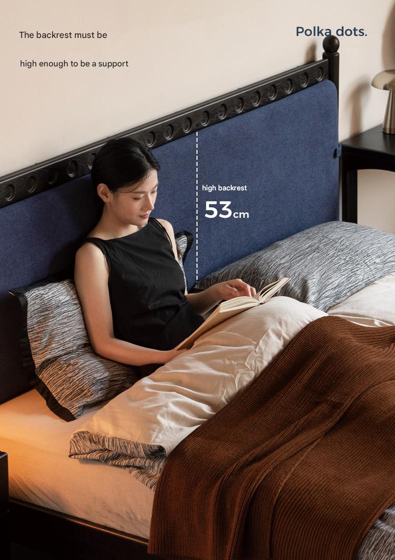 Ash Solid Wood Bauhaus Soft Leaning Antique Style Bed