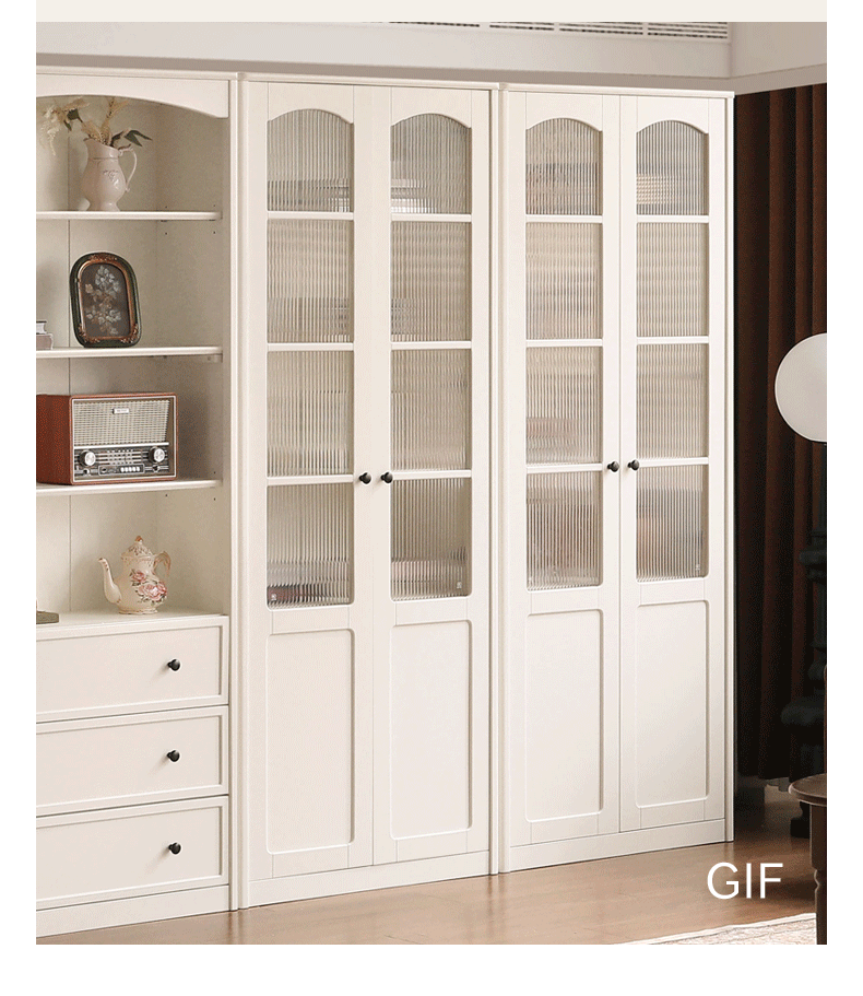 Rubberwood Solid Wood French Style Side Cabinet