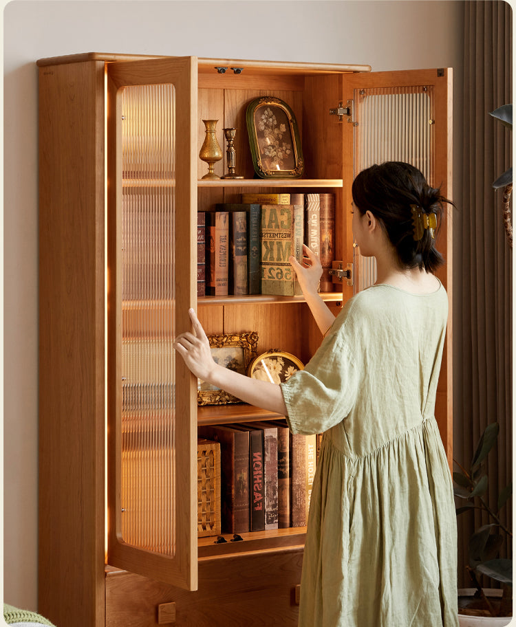 Cherry Solid Wood Middle Ancient Style Bookcase