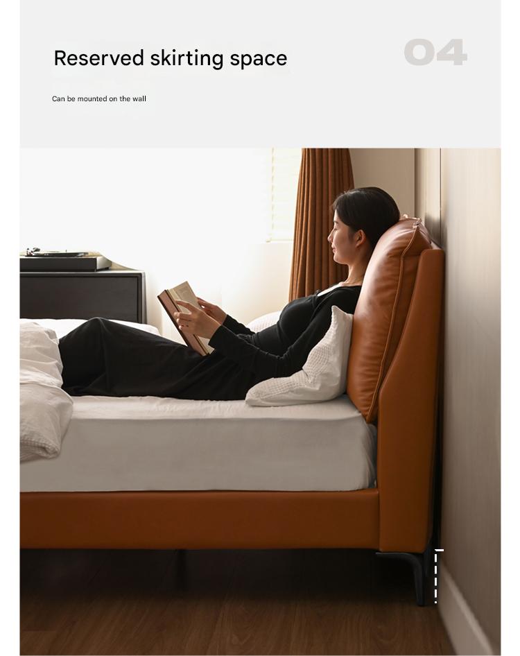 Leather Light Luxury Soft Leaning Bed