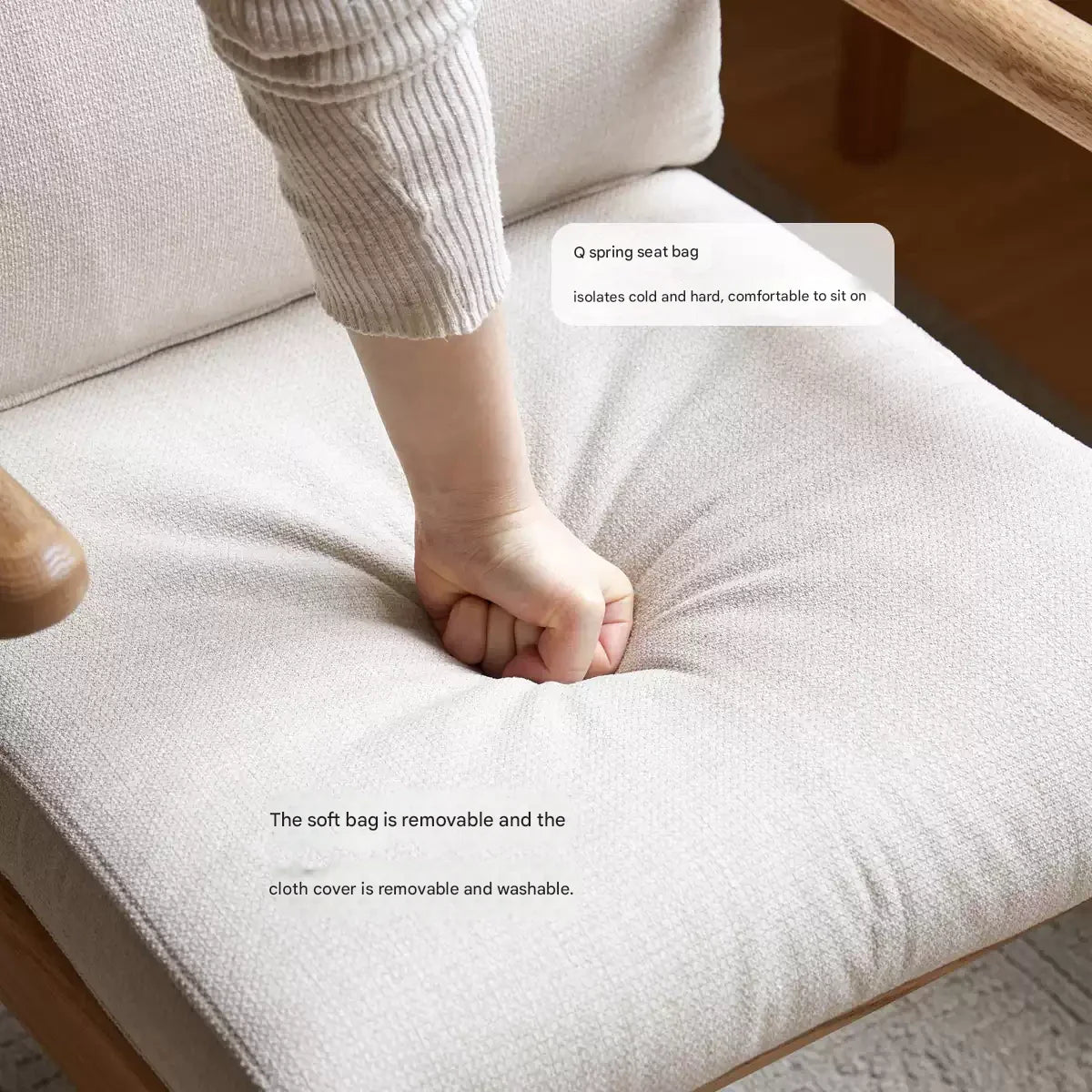 Oak Solid Wood Modern Minimalist Soft Office Chair