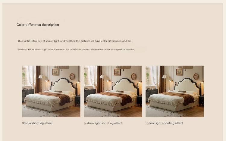 Ecological Cloud Leather French Retro Edge White Box Bed