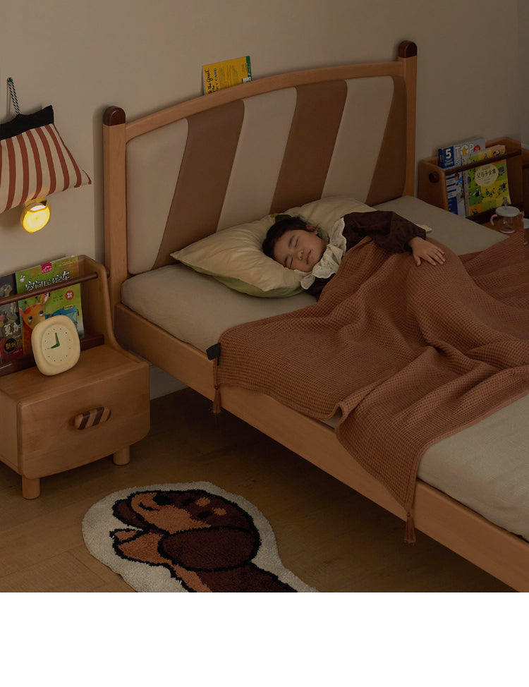Beech Solid Wood Children's Modern Simple Single Bed